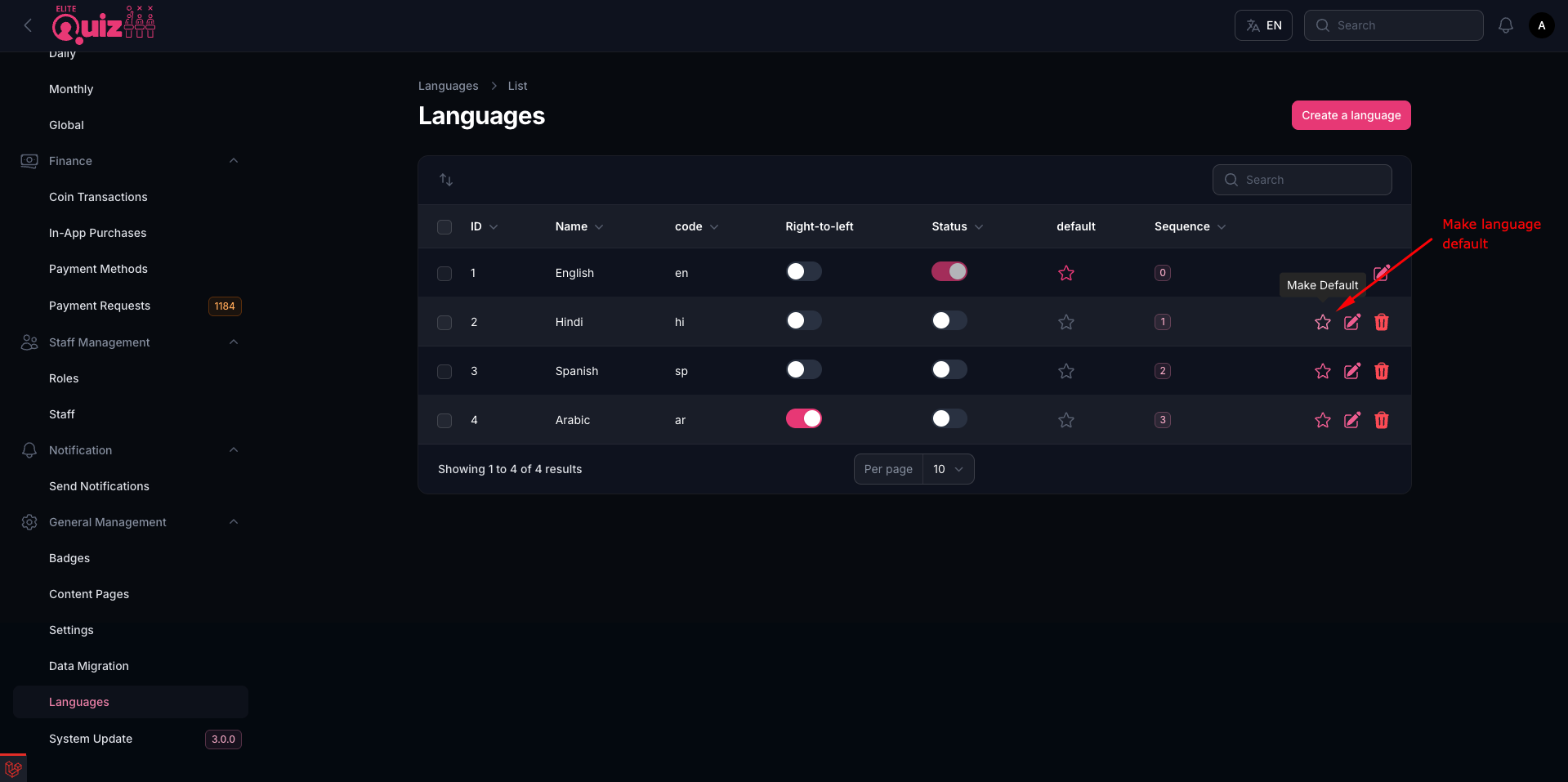 Edit System Language
