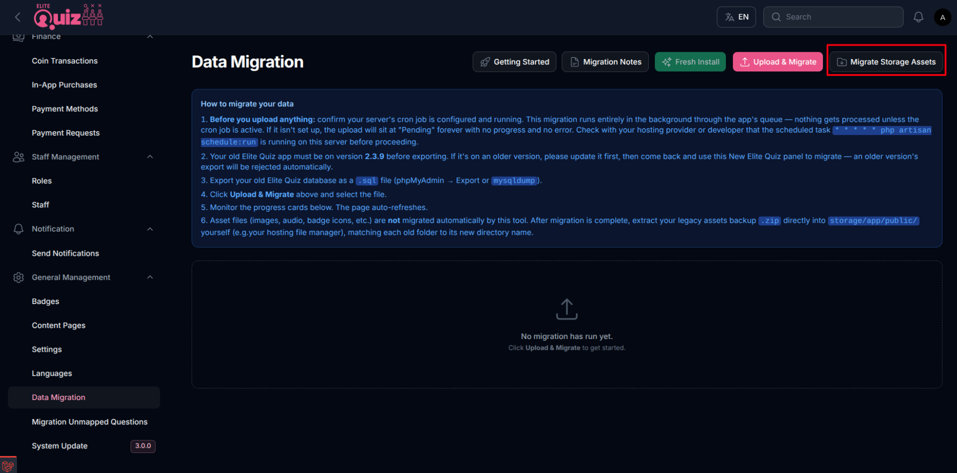 Migrate Legacy Assets