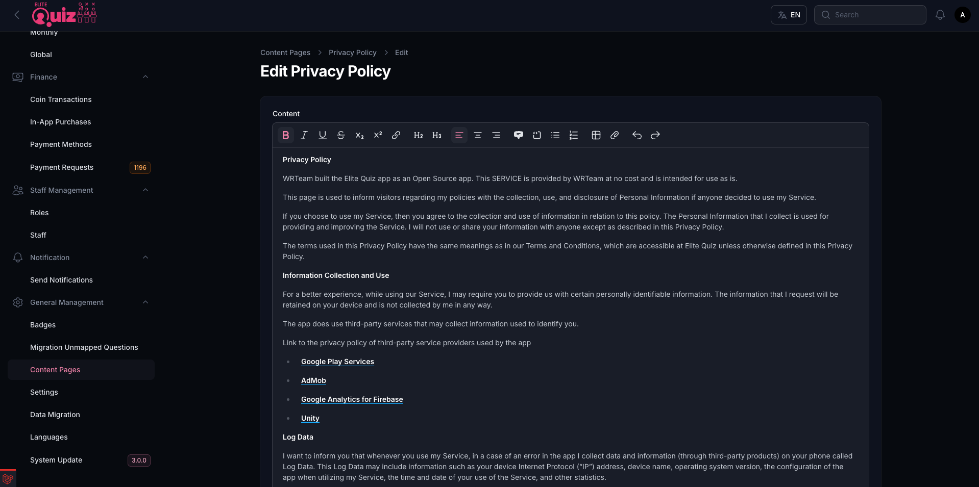 Privacy Policy