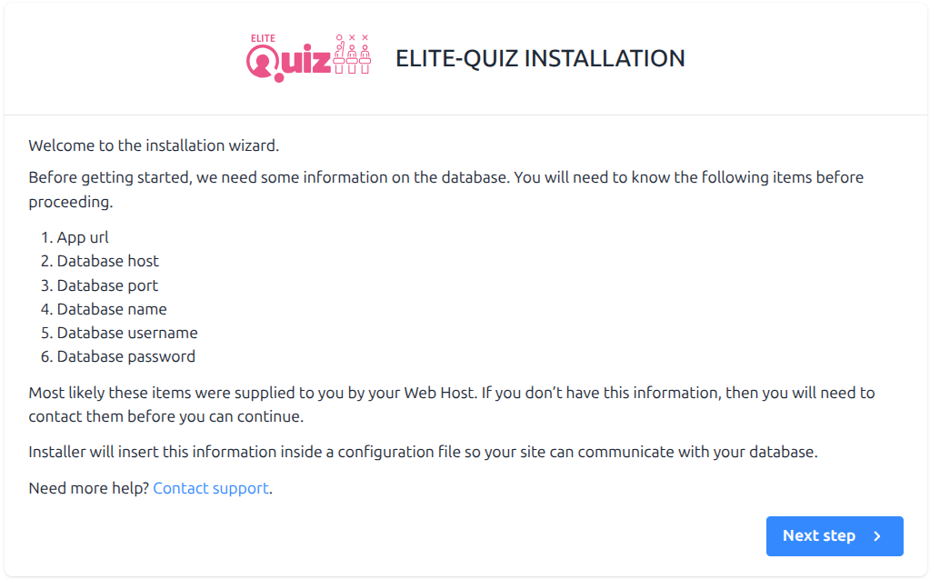 Installation Screen