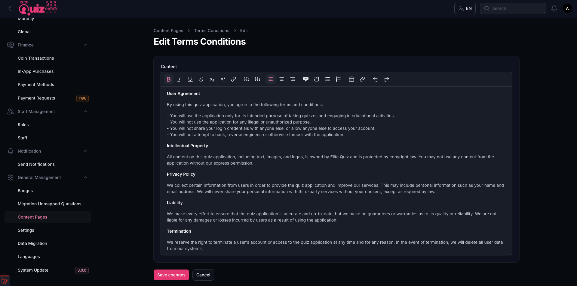 Terms &amp; Conditions