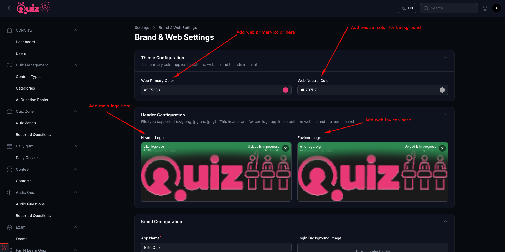 Web Settings