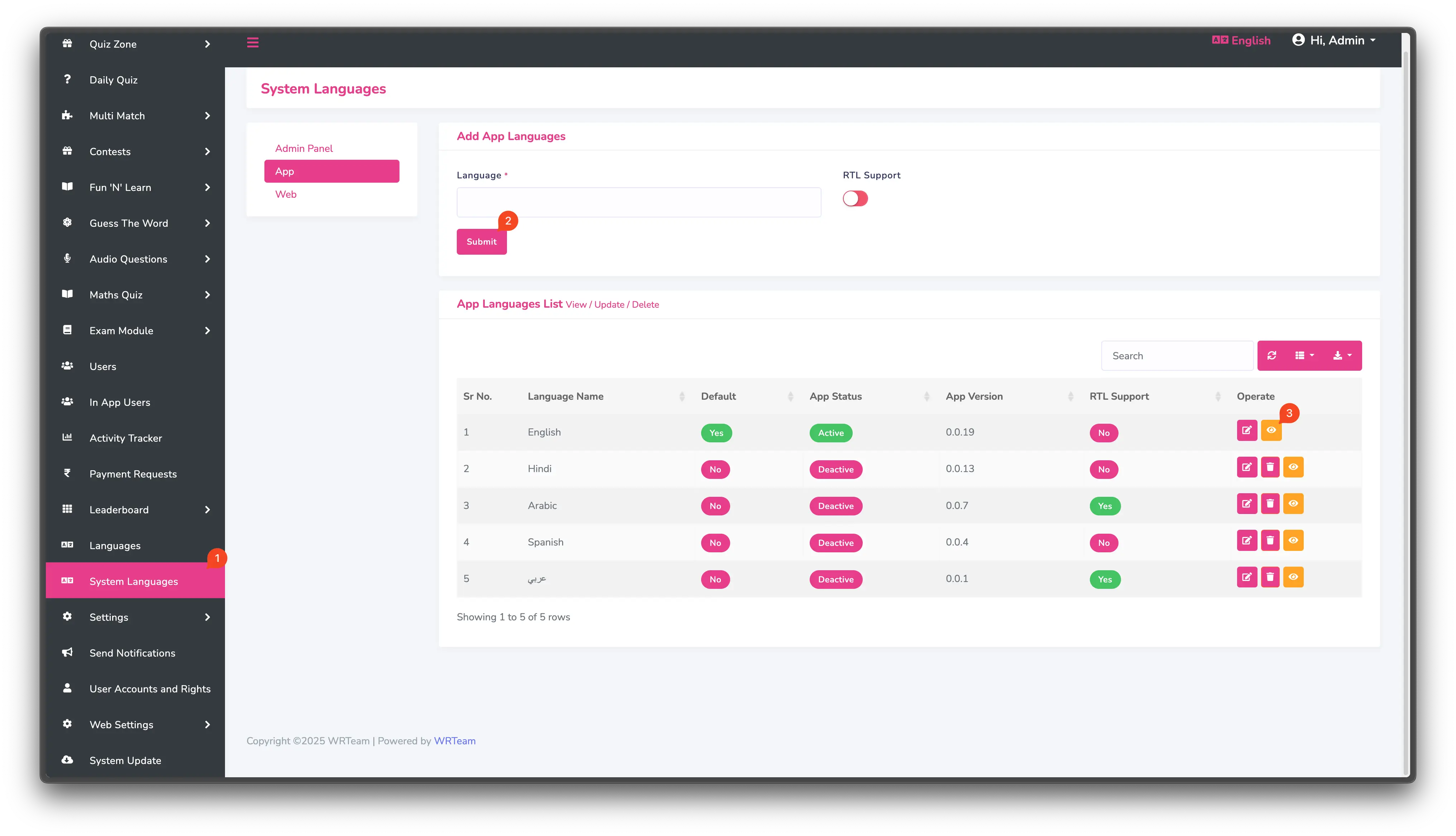 Manage System Languages