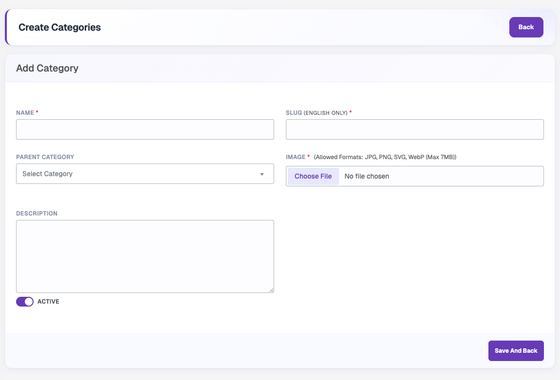Create Category