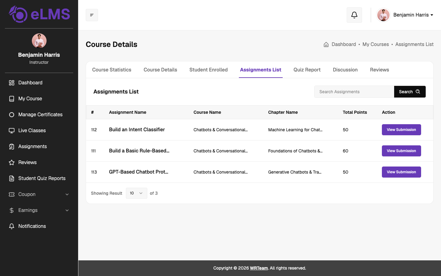 Assignments List