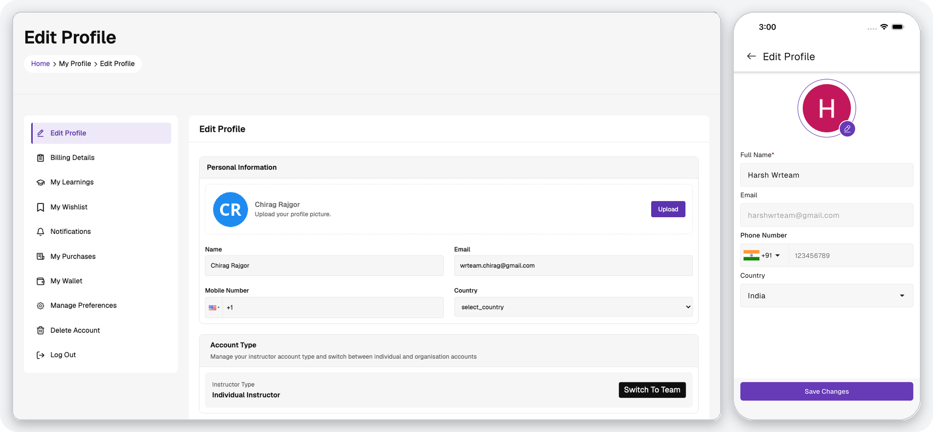 Edit Profile