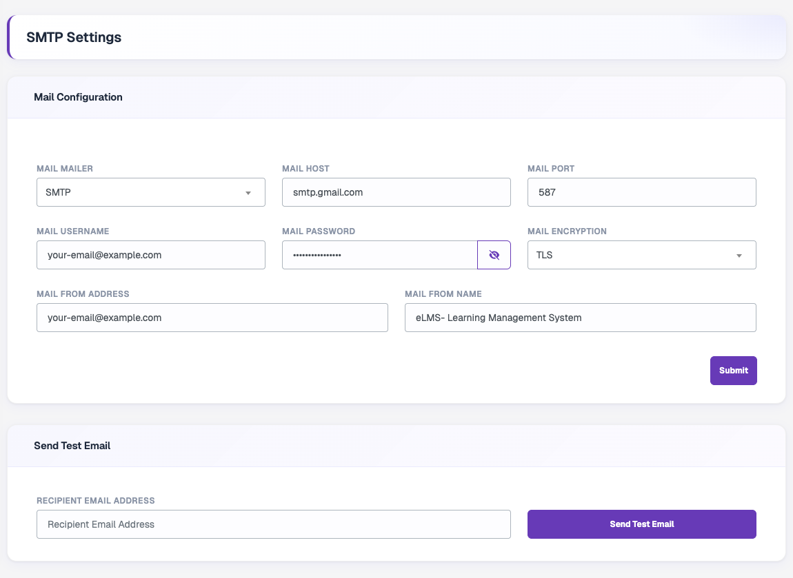 Email Configuration