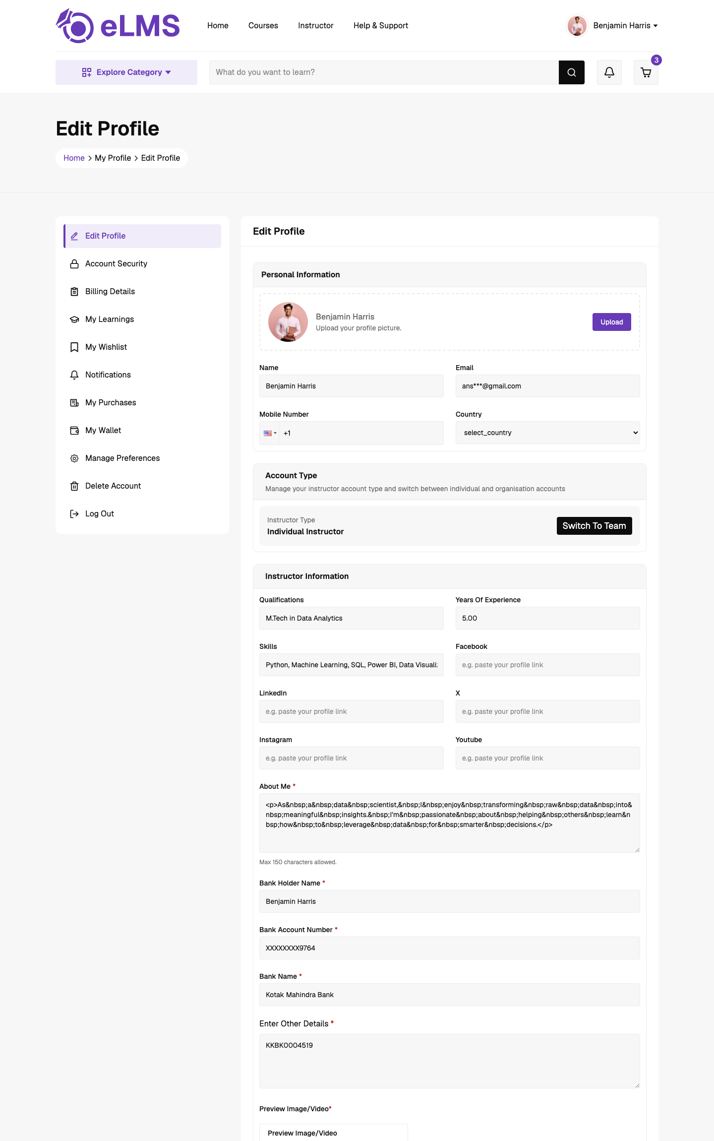 Instructor Profile