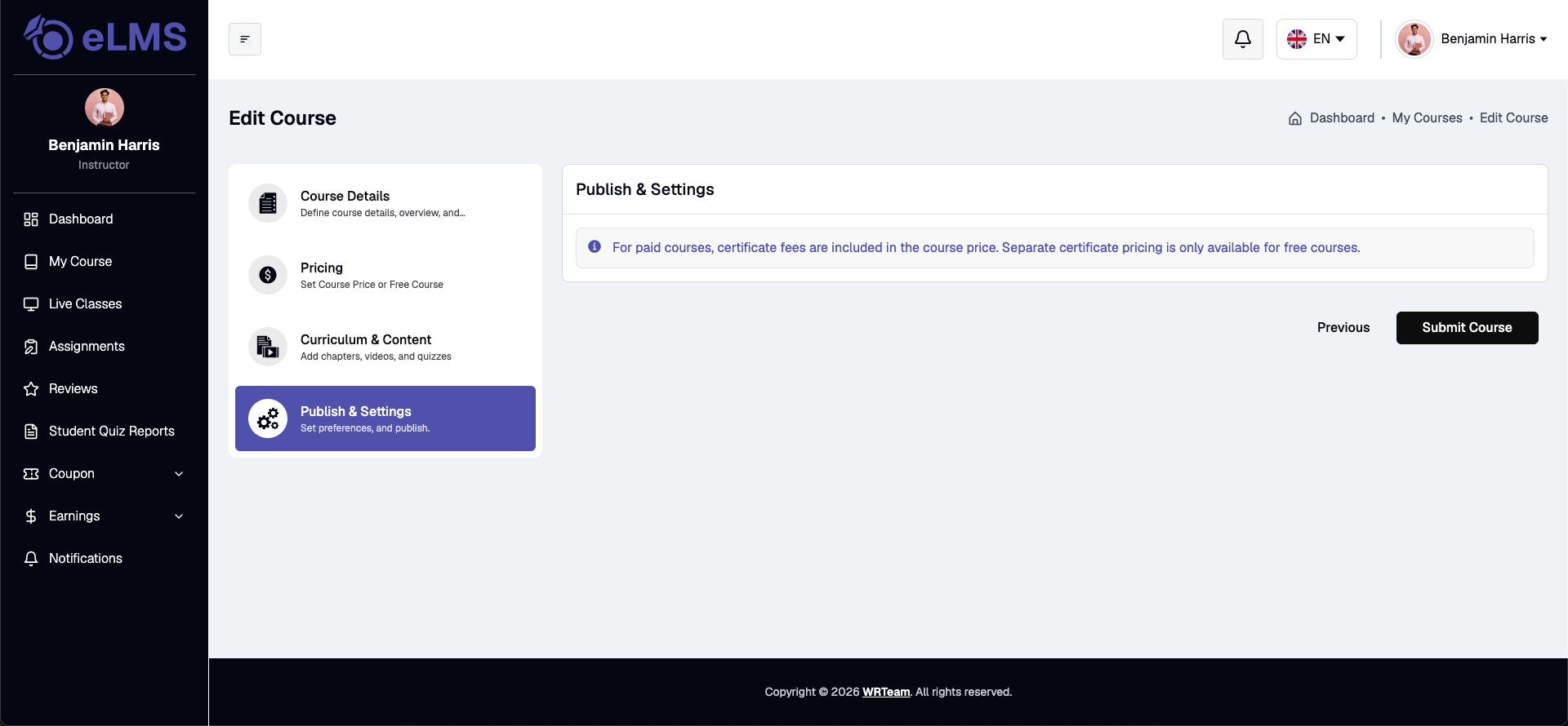 Publish Settings