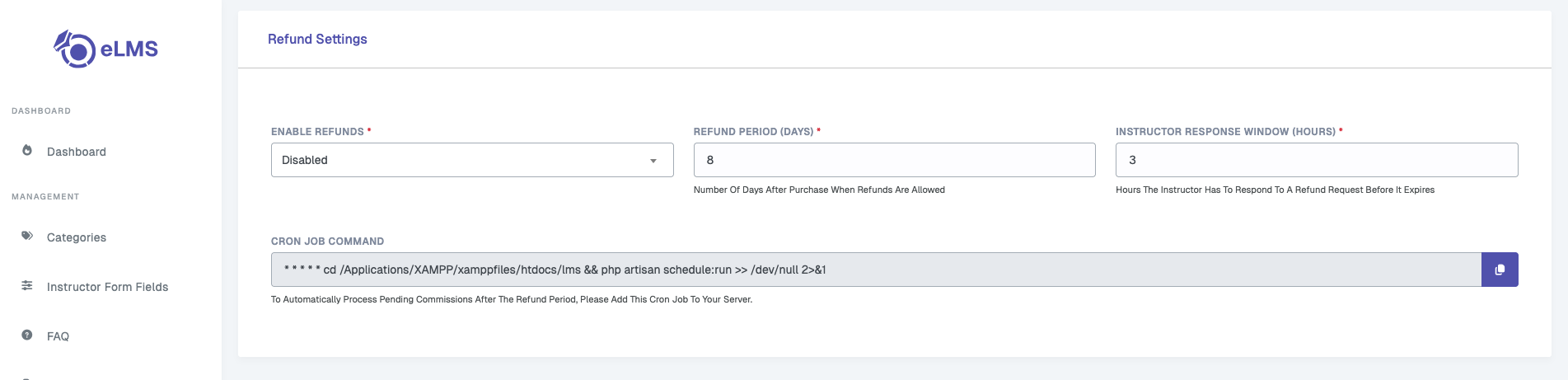 Refund Settings