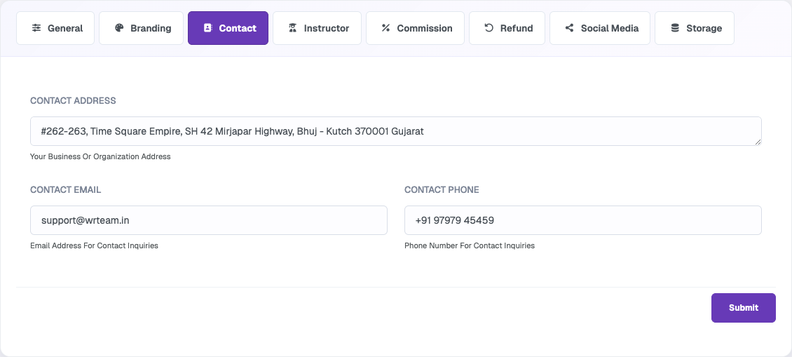 Contact Settings