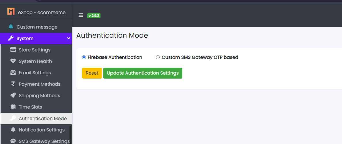 Authentication Mode