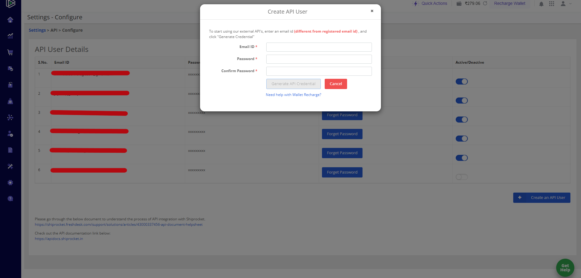 Create Shiprocket API User Step 2