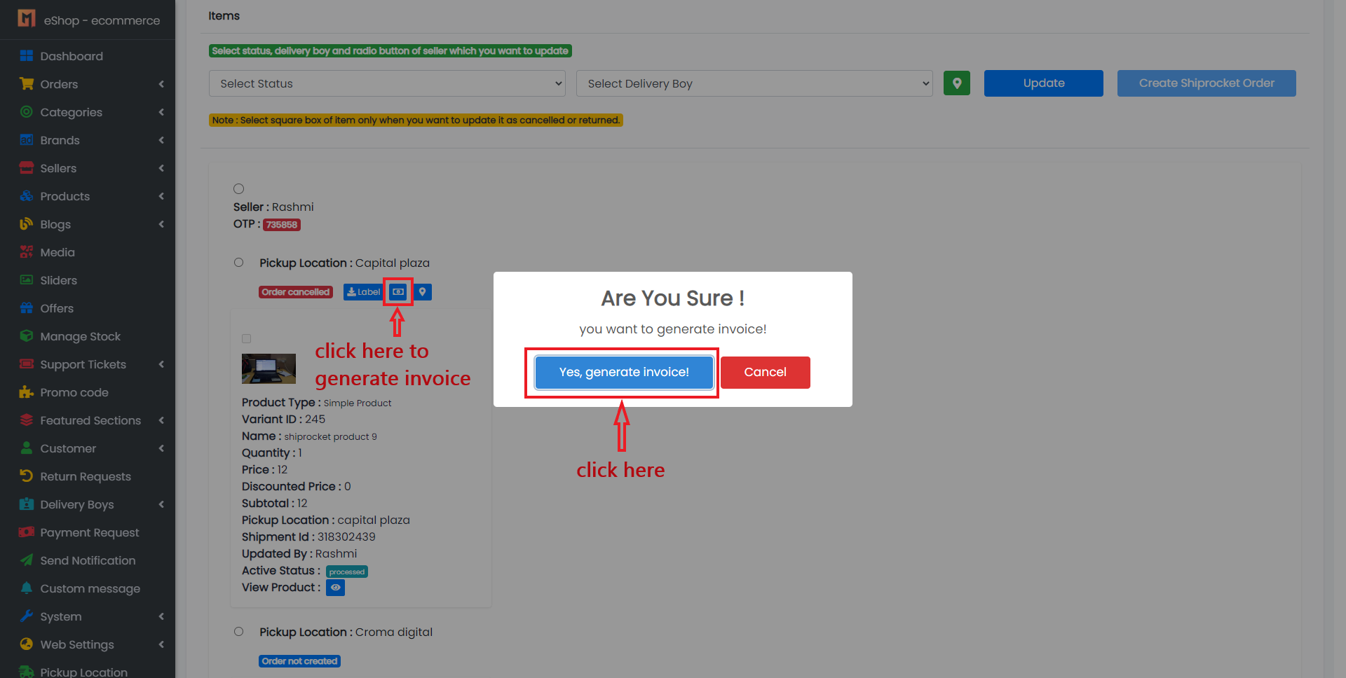 Generate Invoice