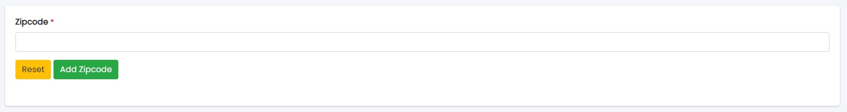 Add New Zipcode