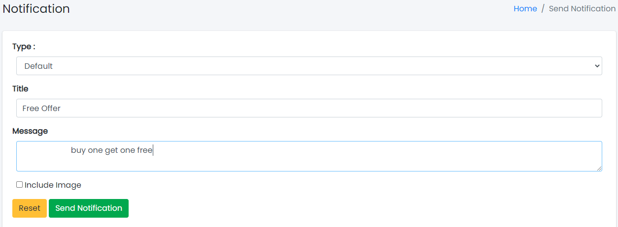 Notification Form