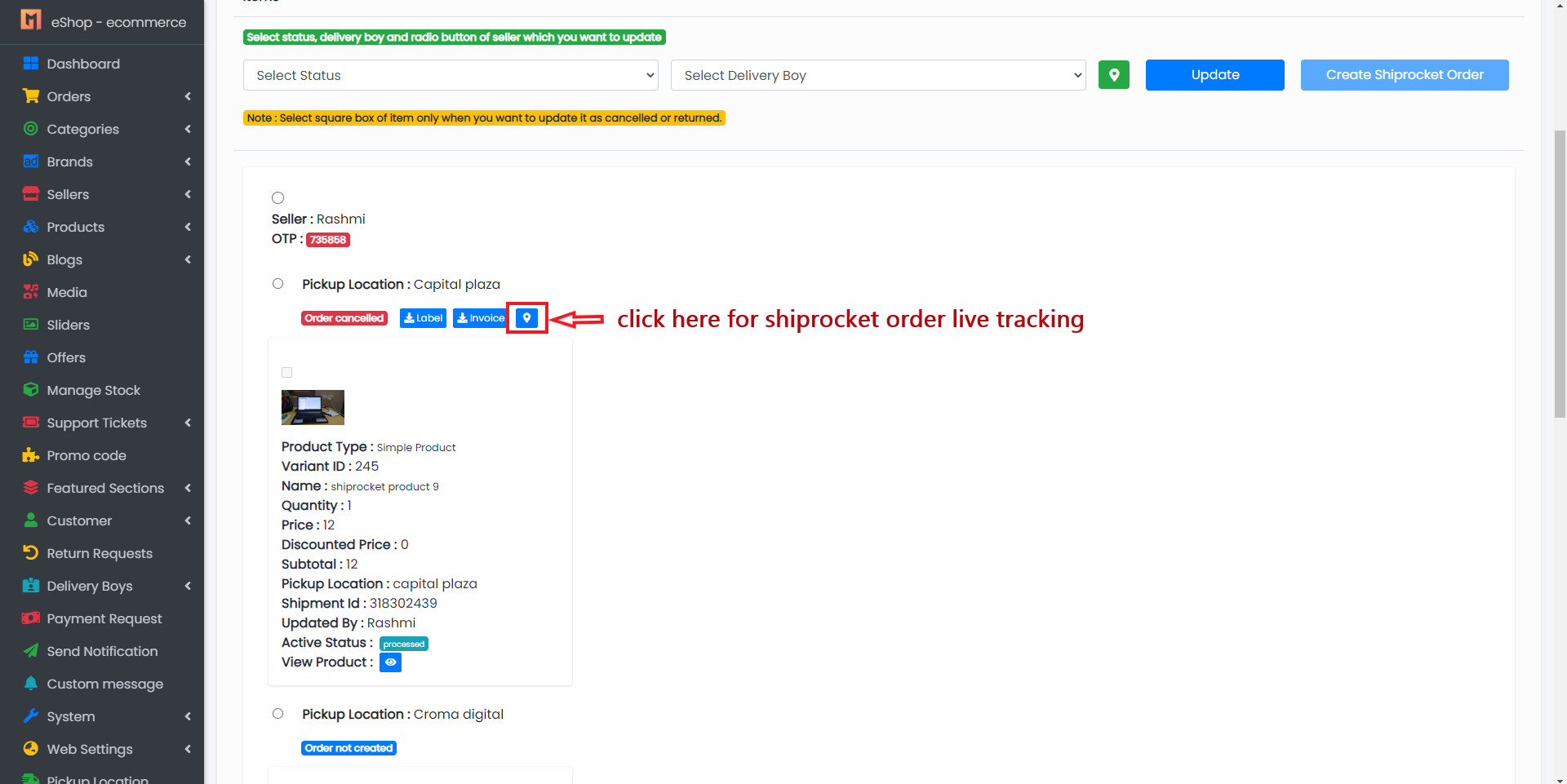 Order Tracking