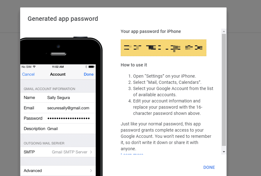 SMTP Settings Example