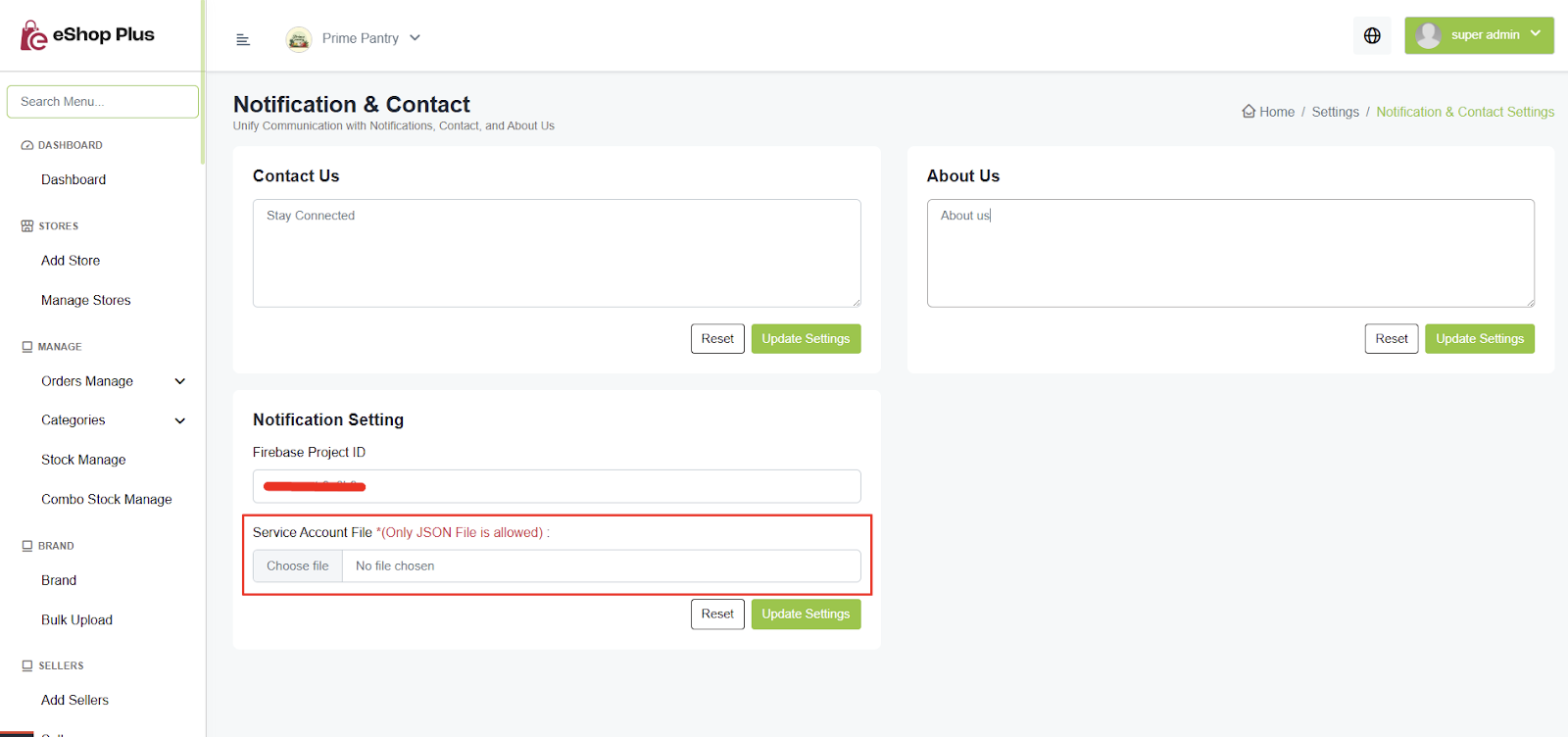 Firebase Service JSON Example
