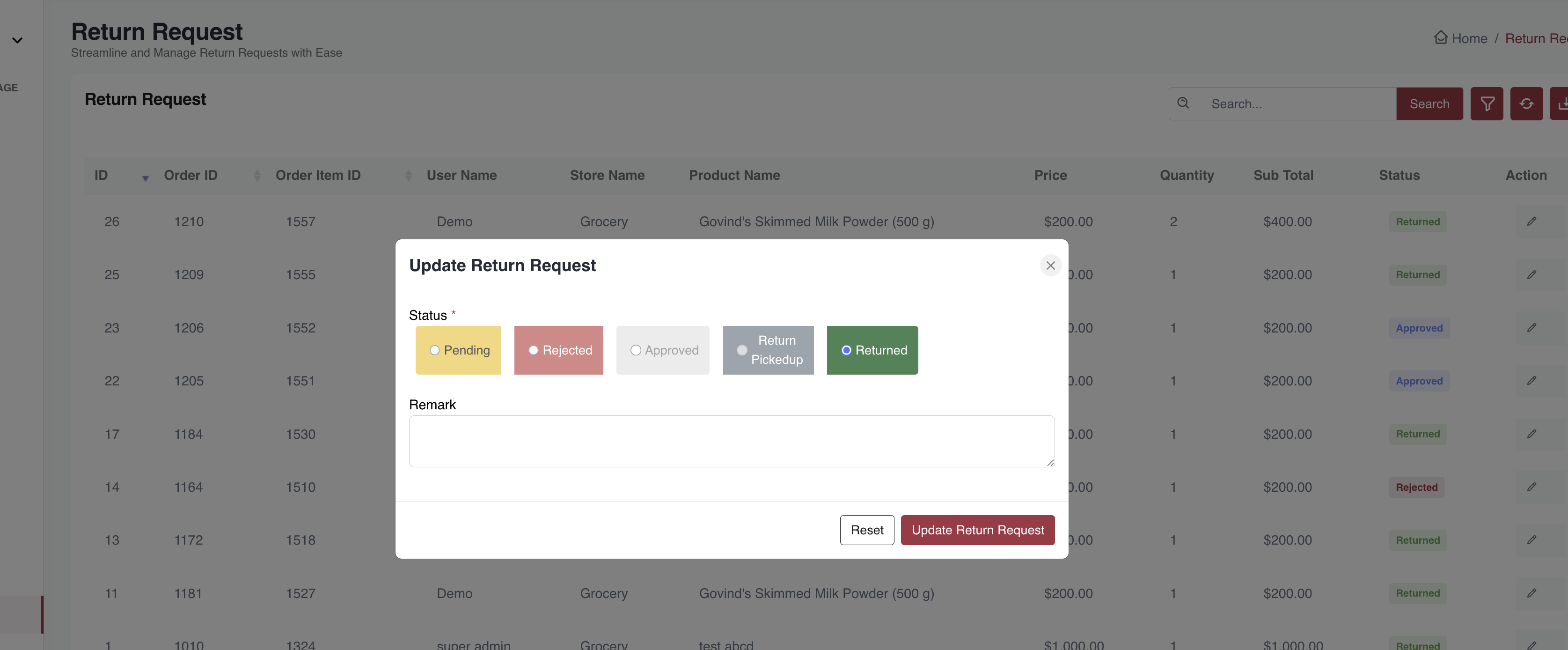 Return Process 2