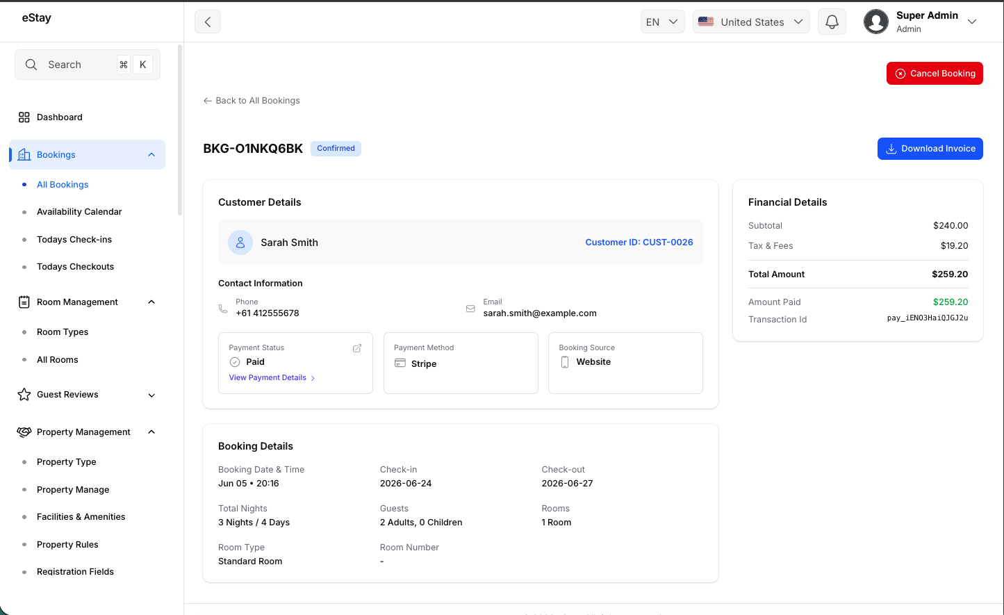 Booking Detail