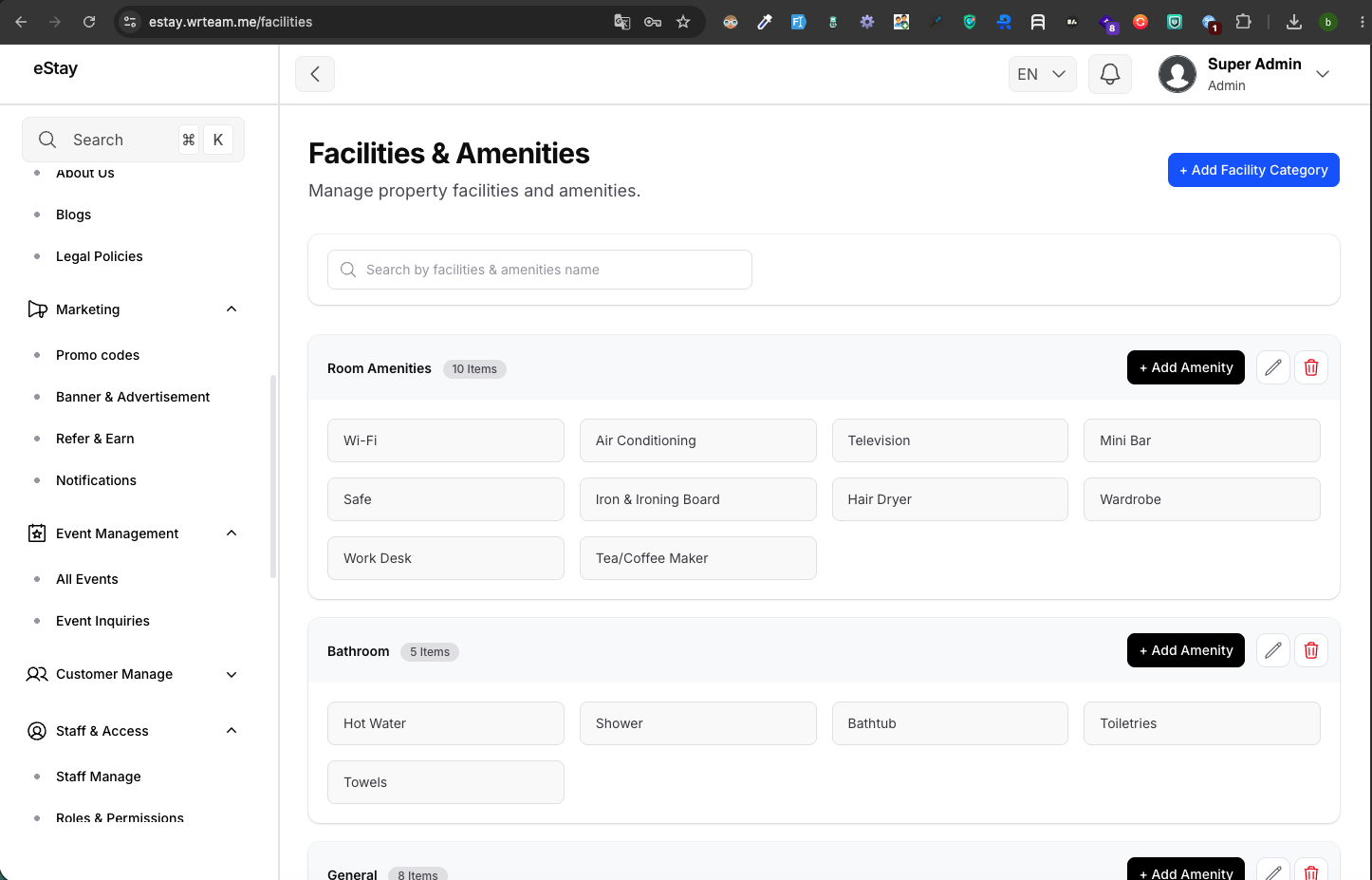 Facilities & Amenities