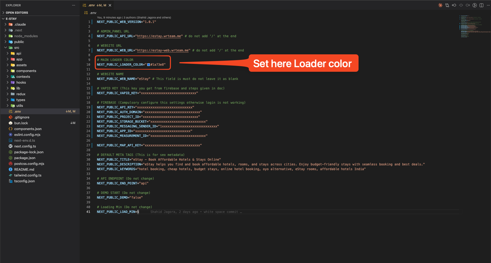 Loader color configuration