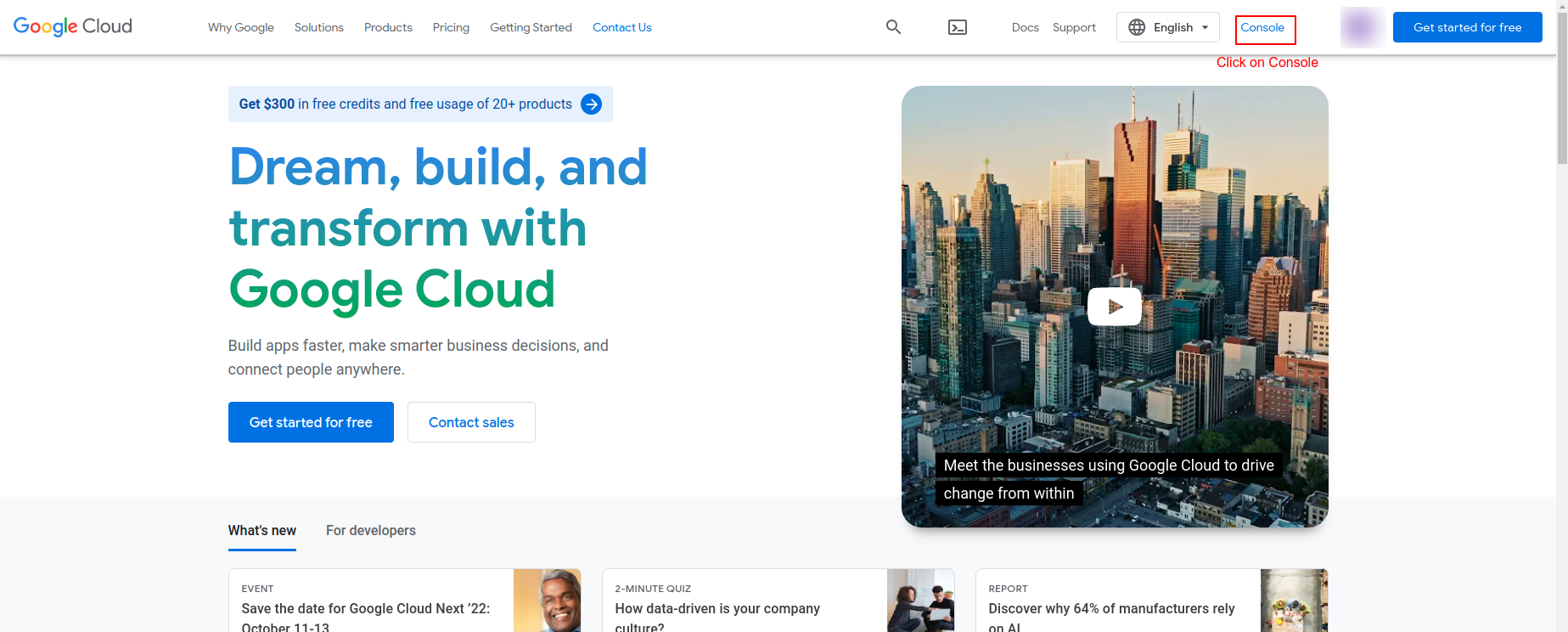 Google Cloud project selector
