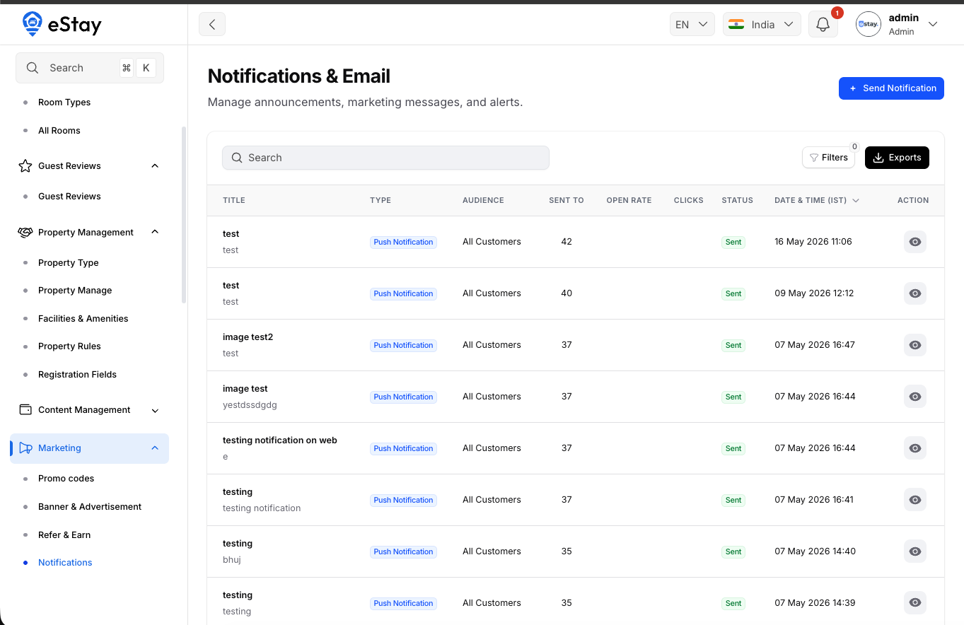 Marketing Notifications