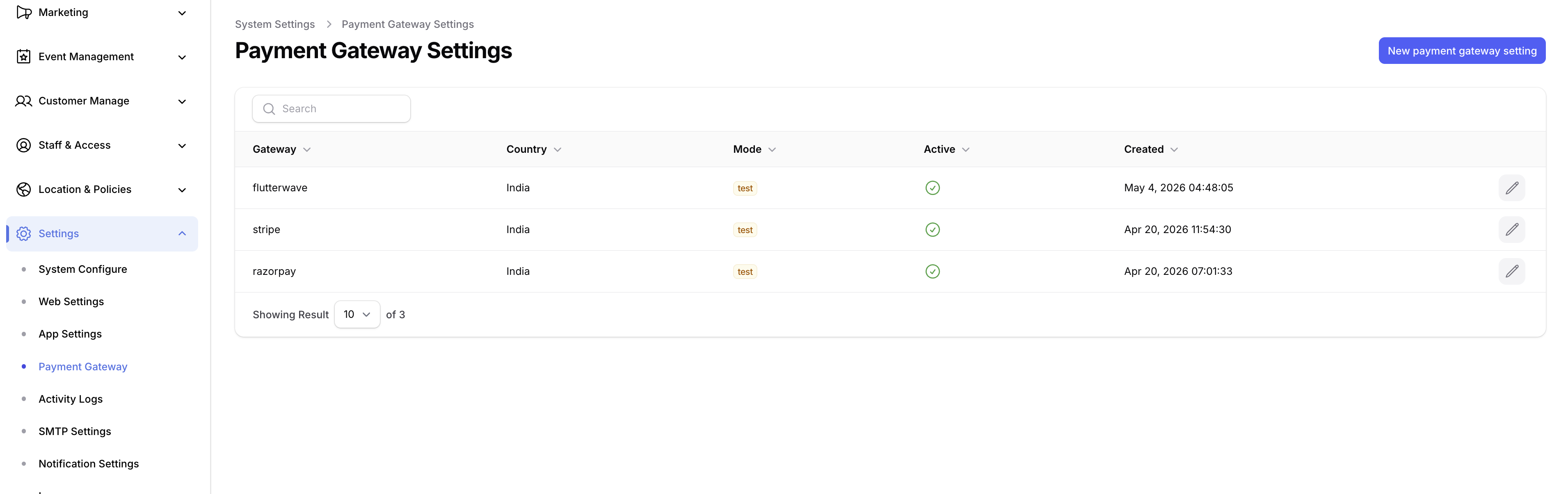 Add Payment Gateway
