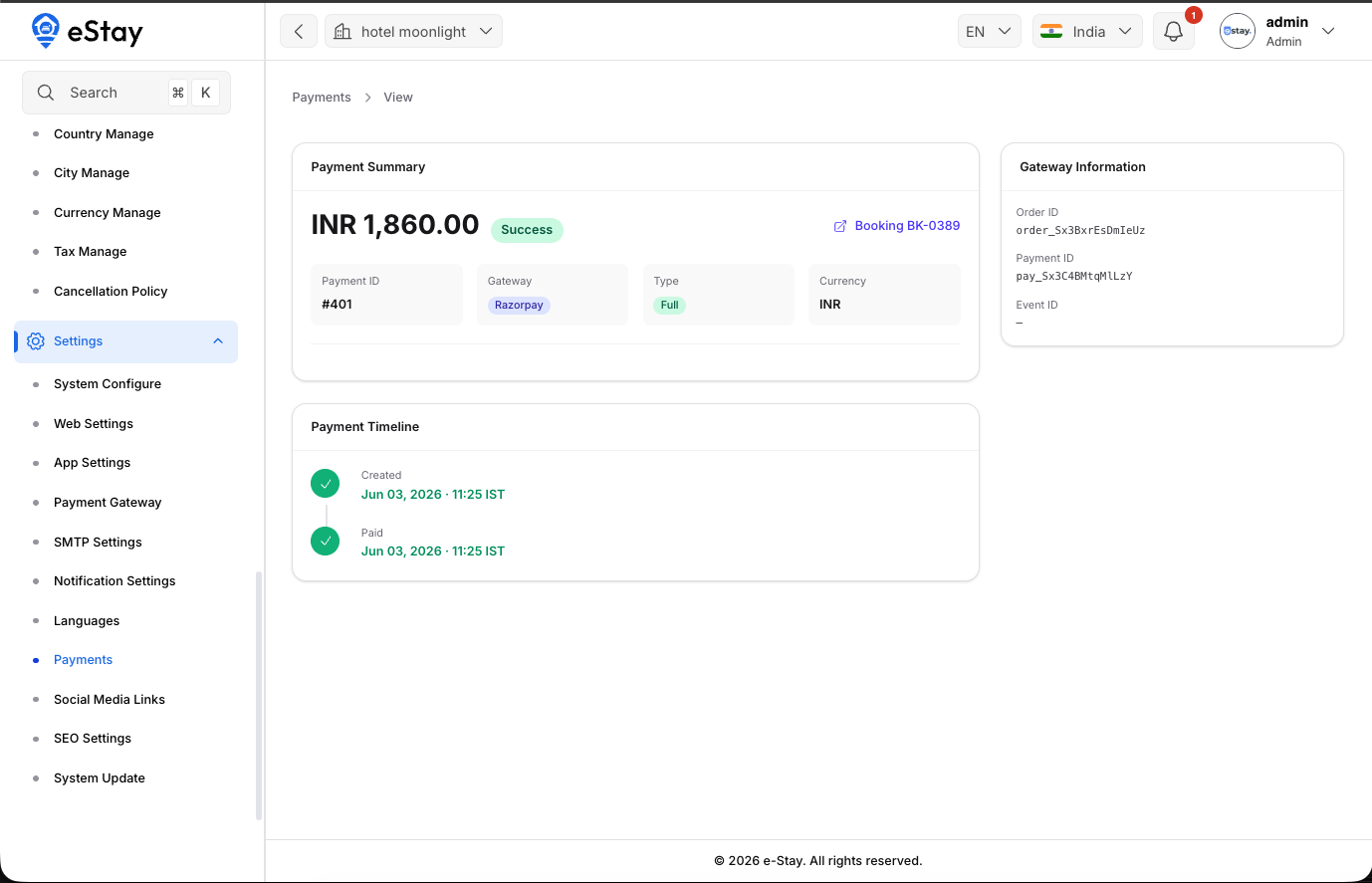 Payment Details
