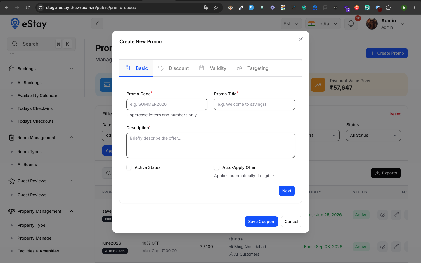 Create Promo Wizard