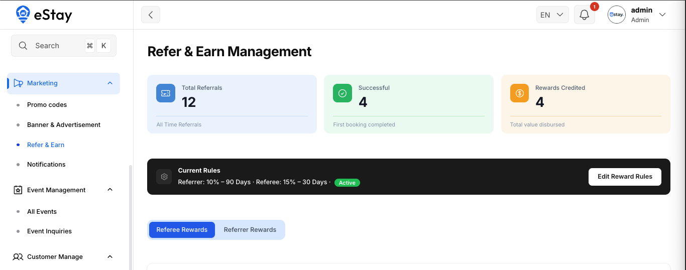 Refer & Earn Page