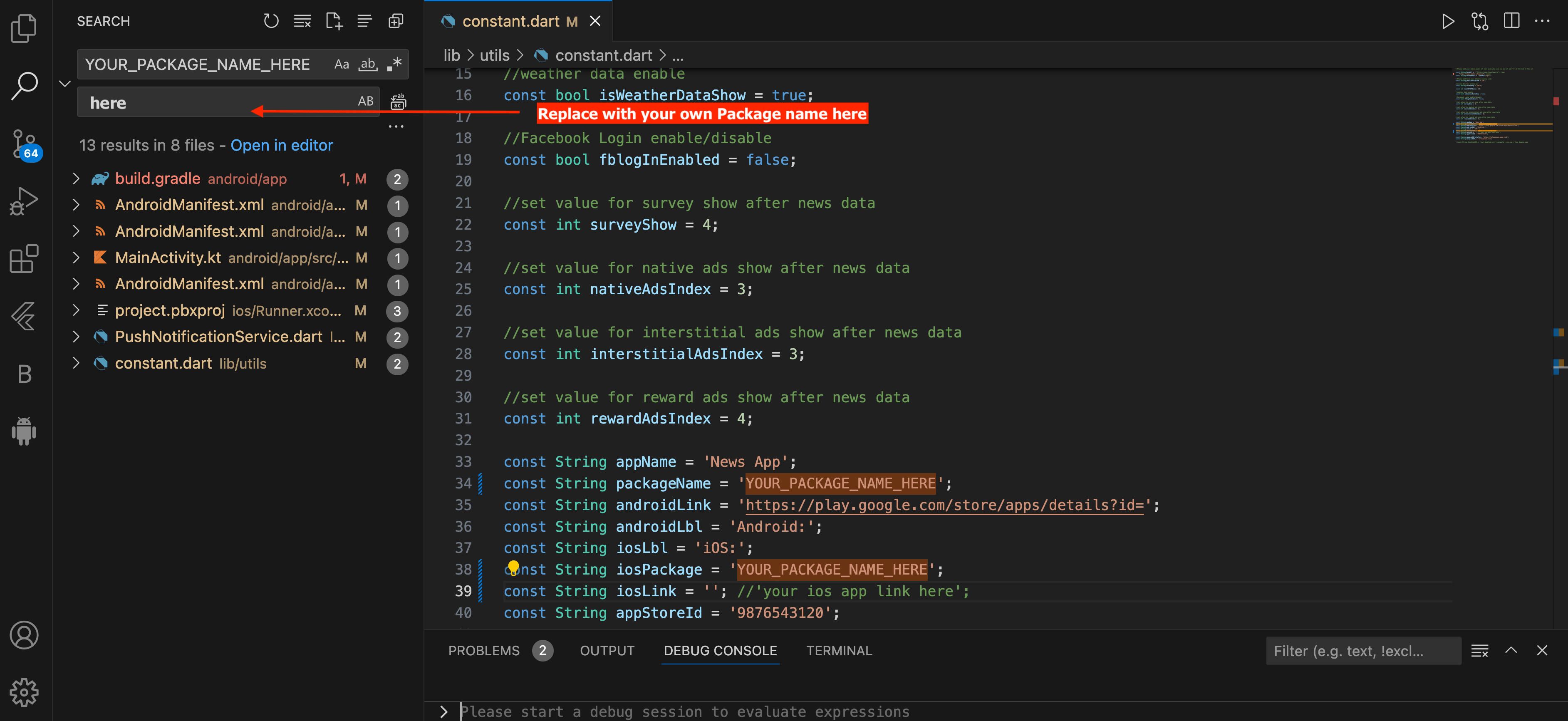 Package Name Search