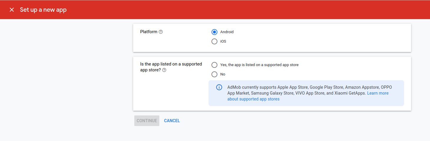 AdMob Setup 1