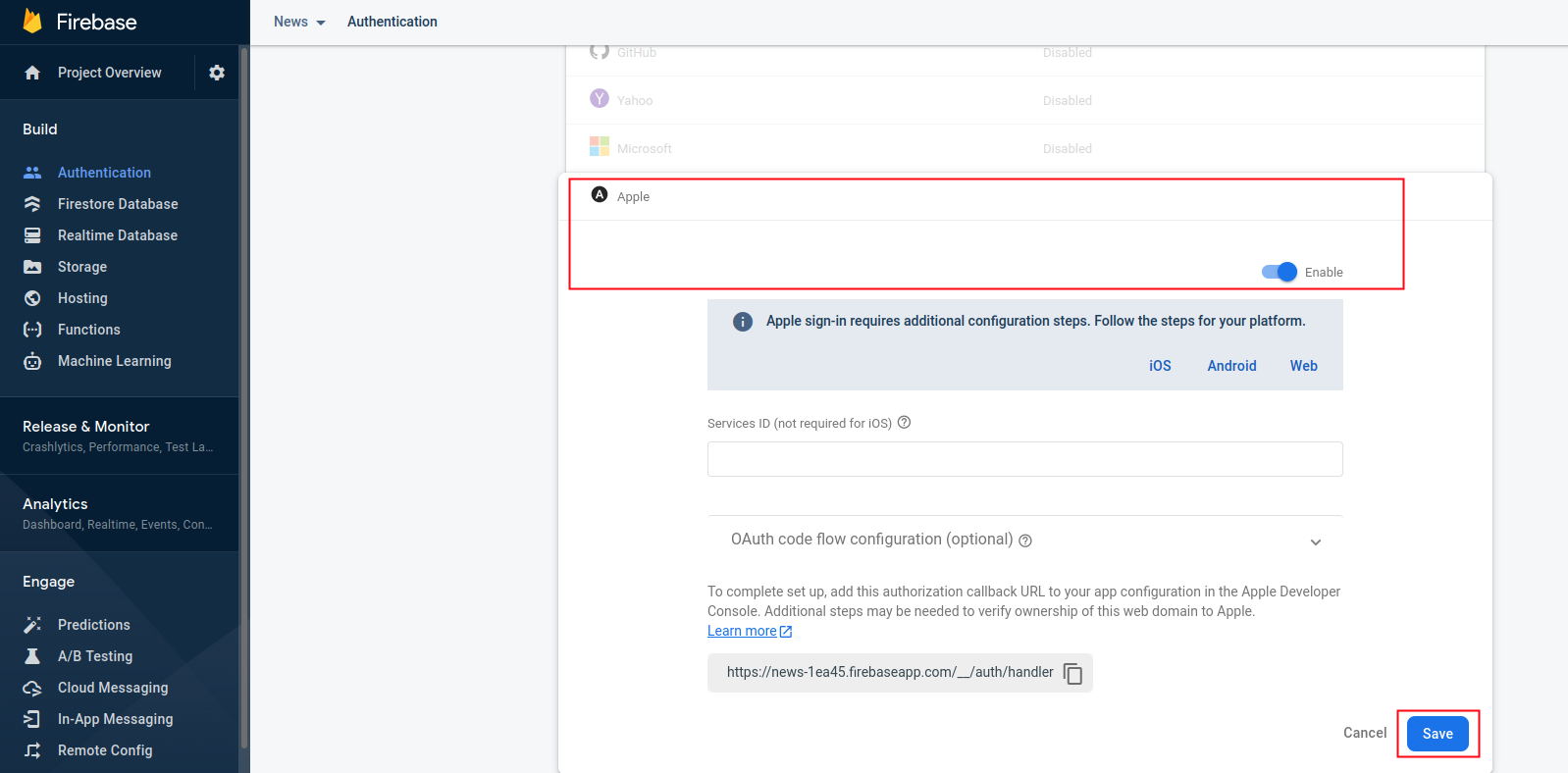 Apple Authentication