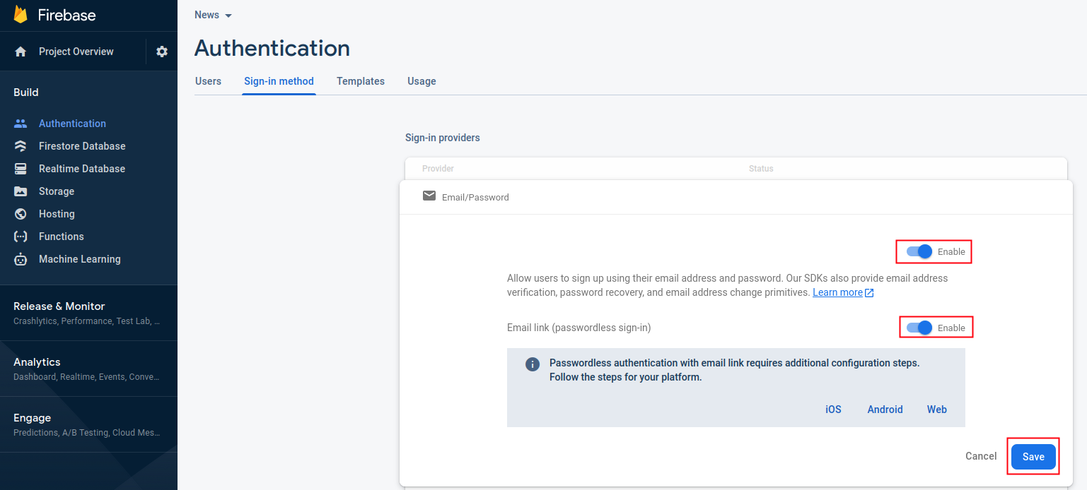 Email Authentication Settings