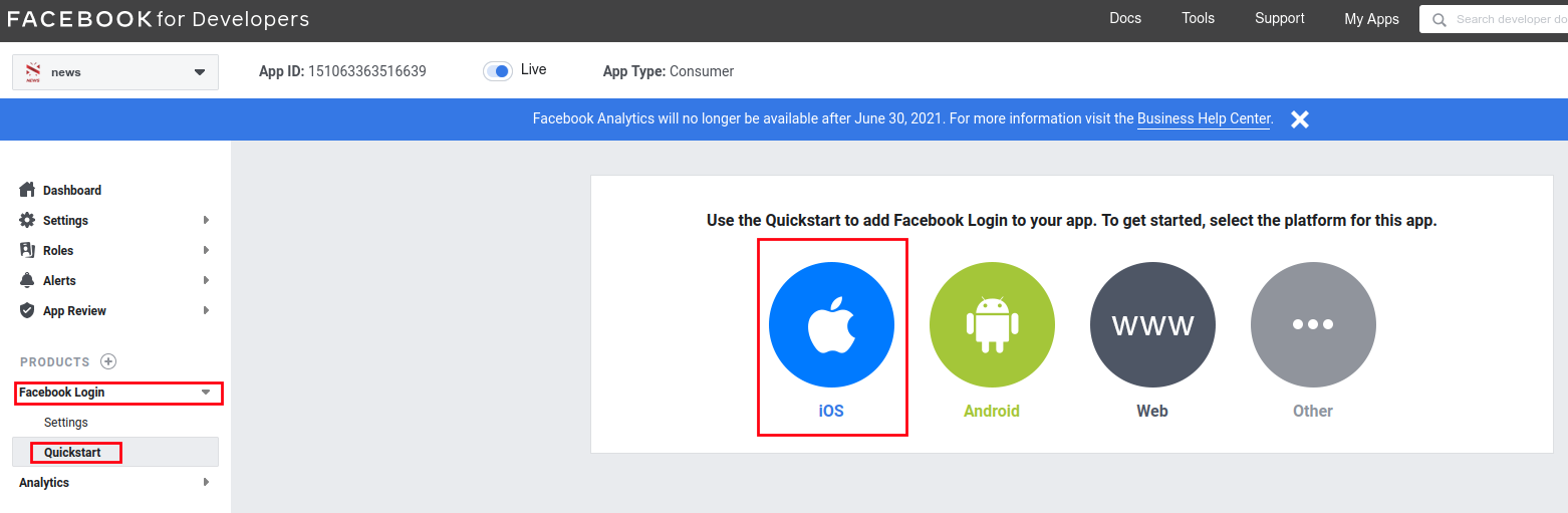 Facebook iOS Setup 1