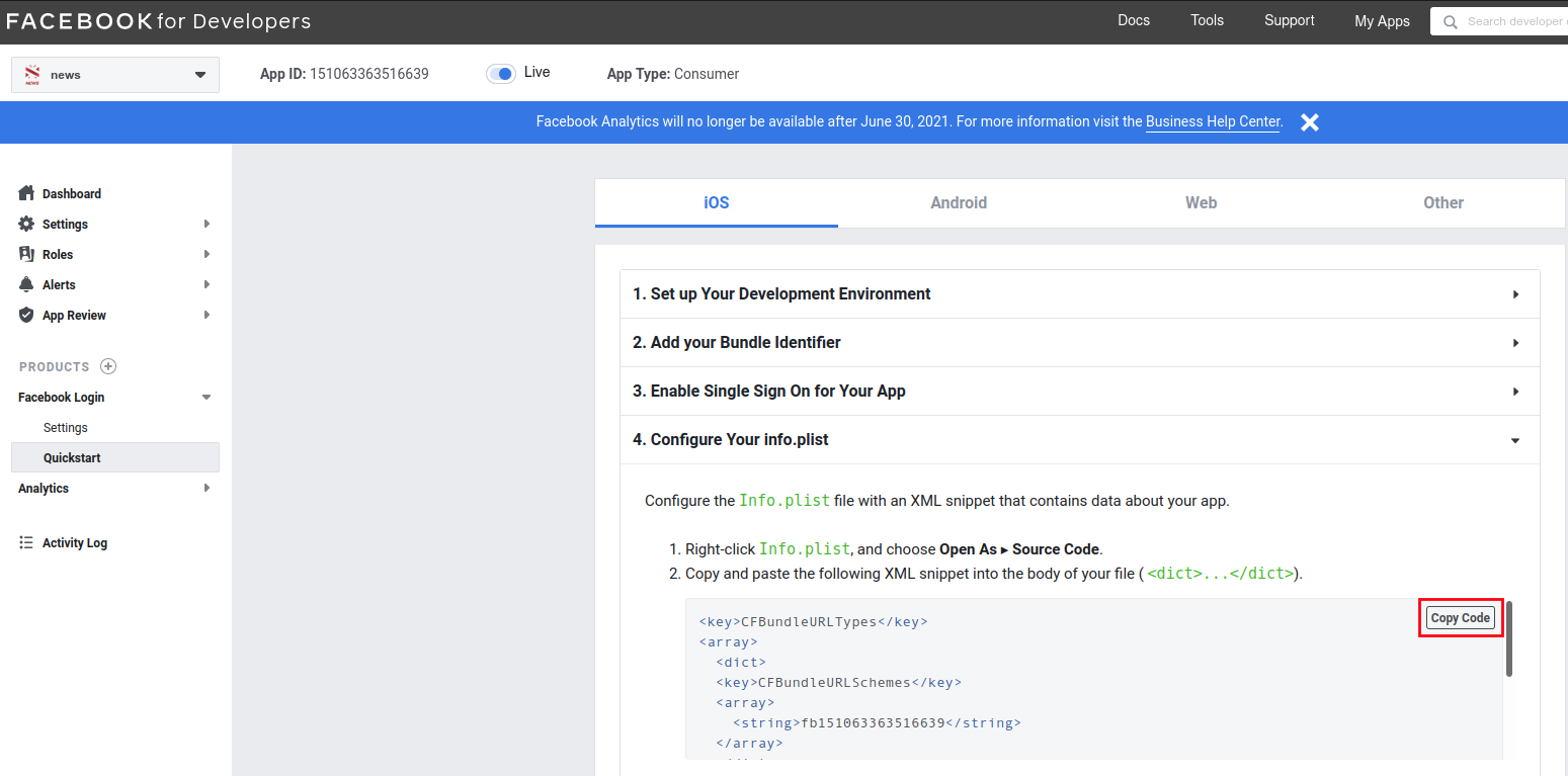 Facebook iOS Setup 3