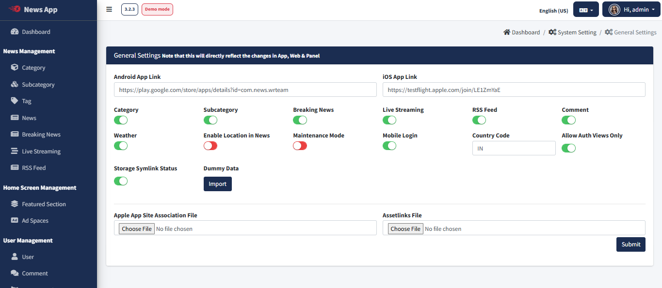 General Settings