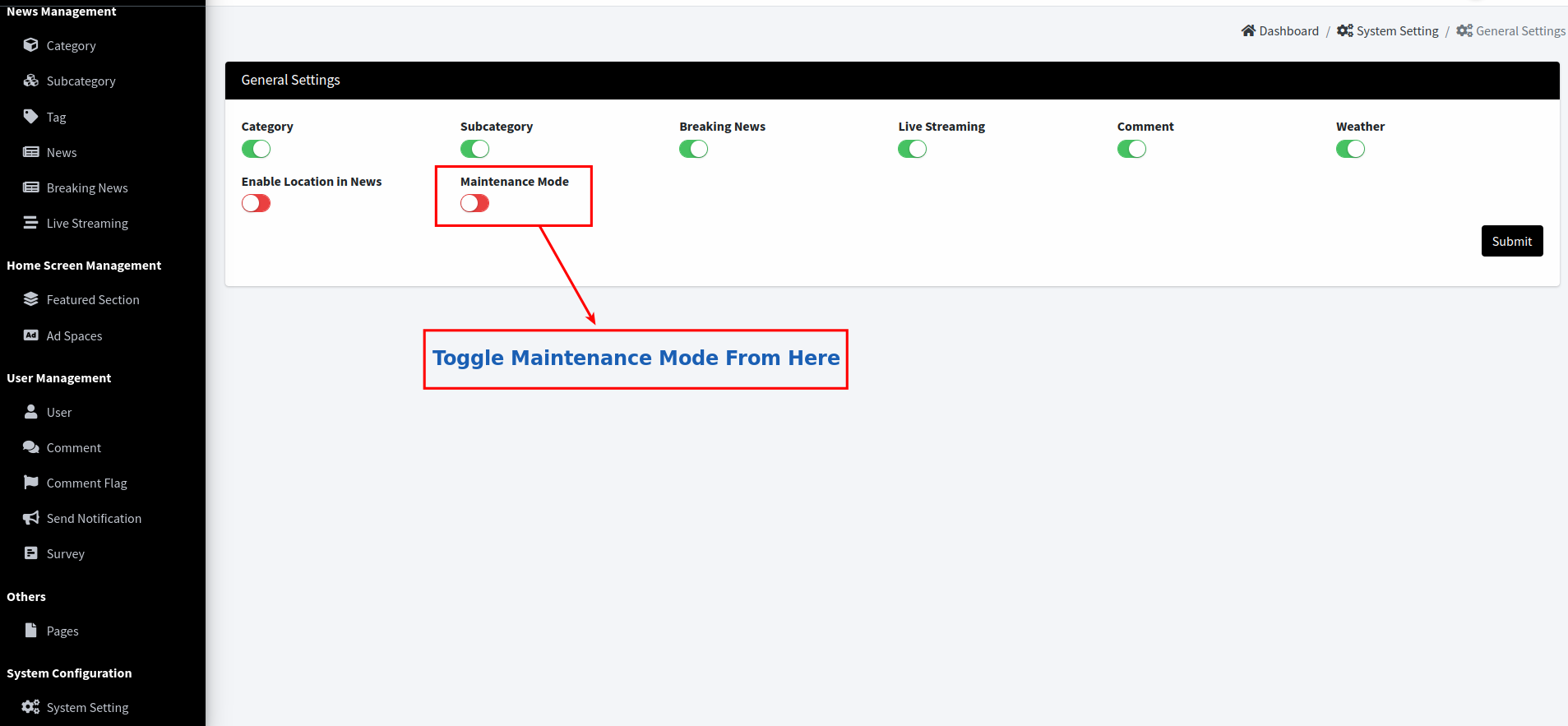 maintenaceMode