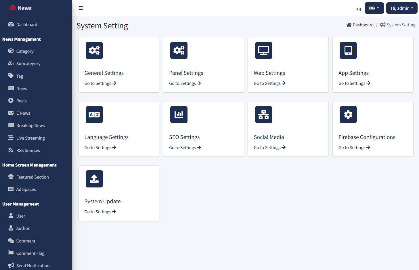 Settings Page 1