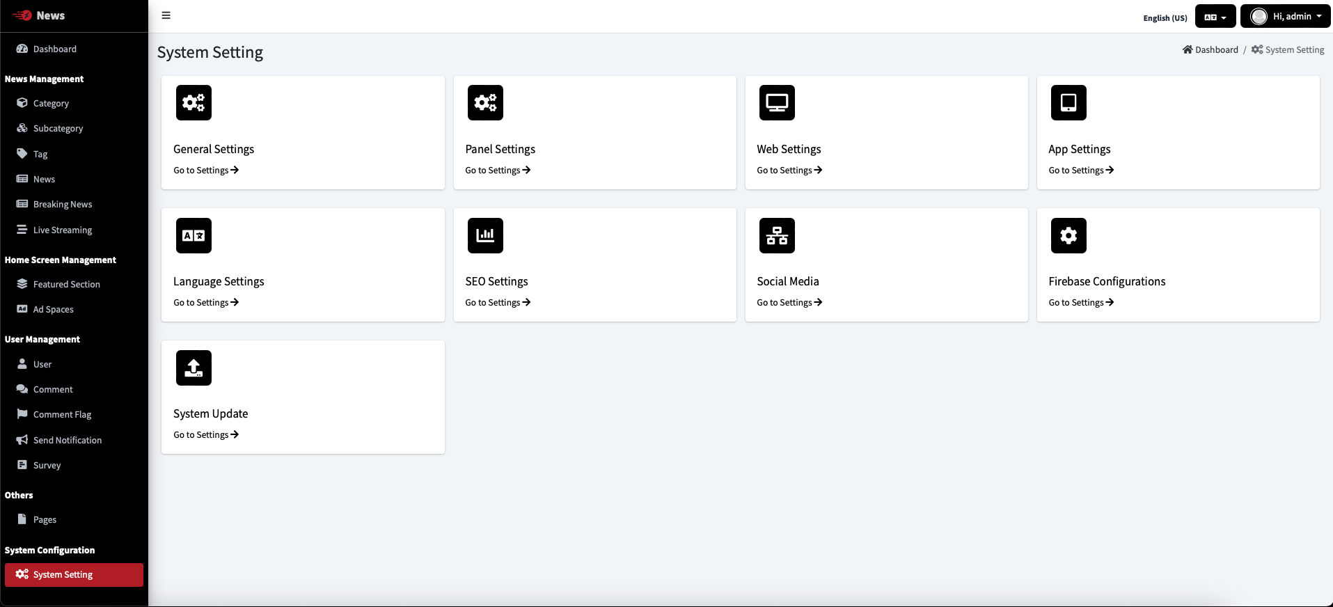 Settings Page 1